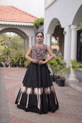 Cream Roman Silk Gota Work Designer Lehenga Set
