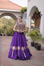 Cream Roman Silk Gota Work Designer Lehenga Set
